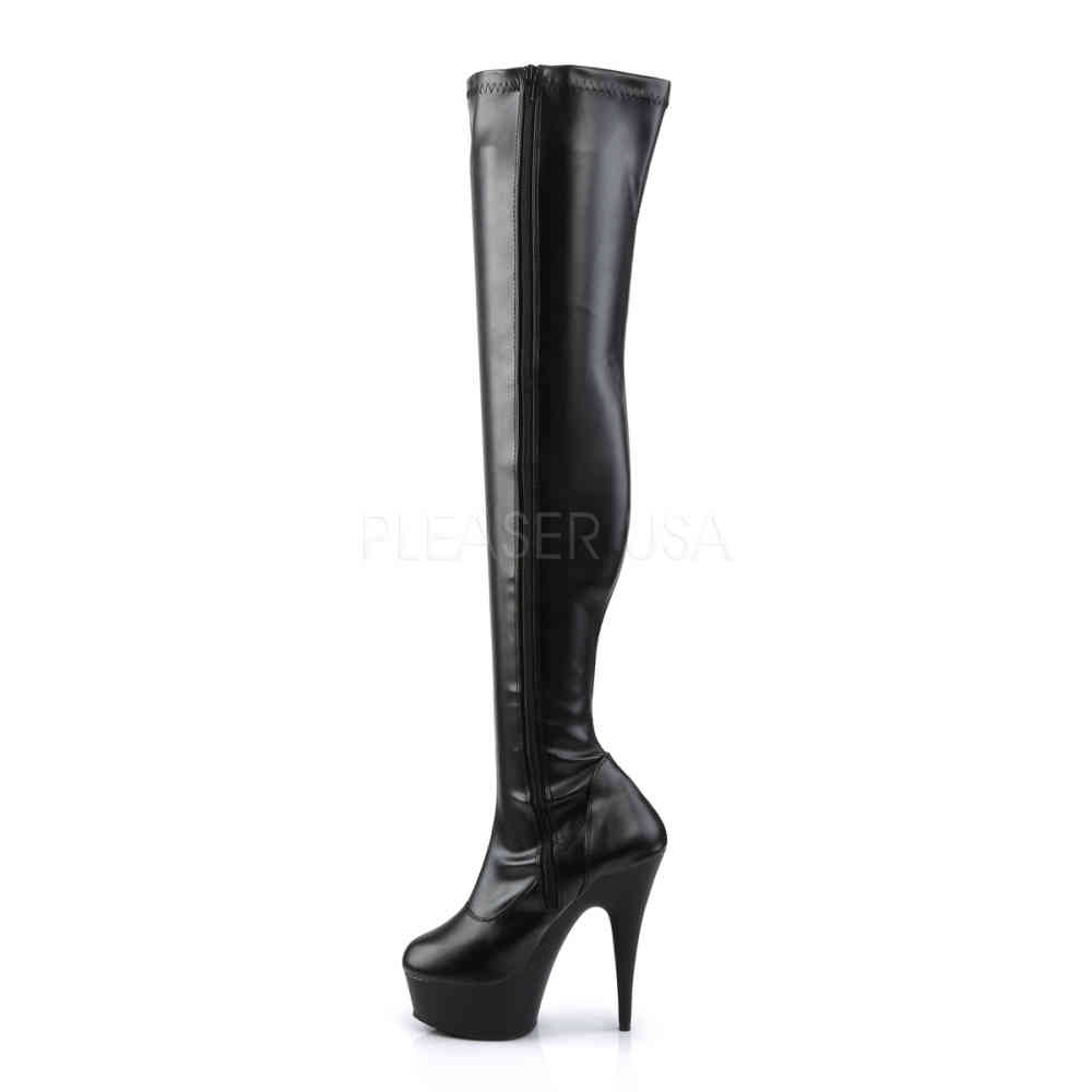 Pleaser - DELIGHT3000 Plattform Overknee Stiefel - Schwarz